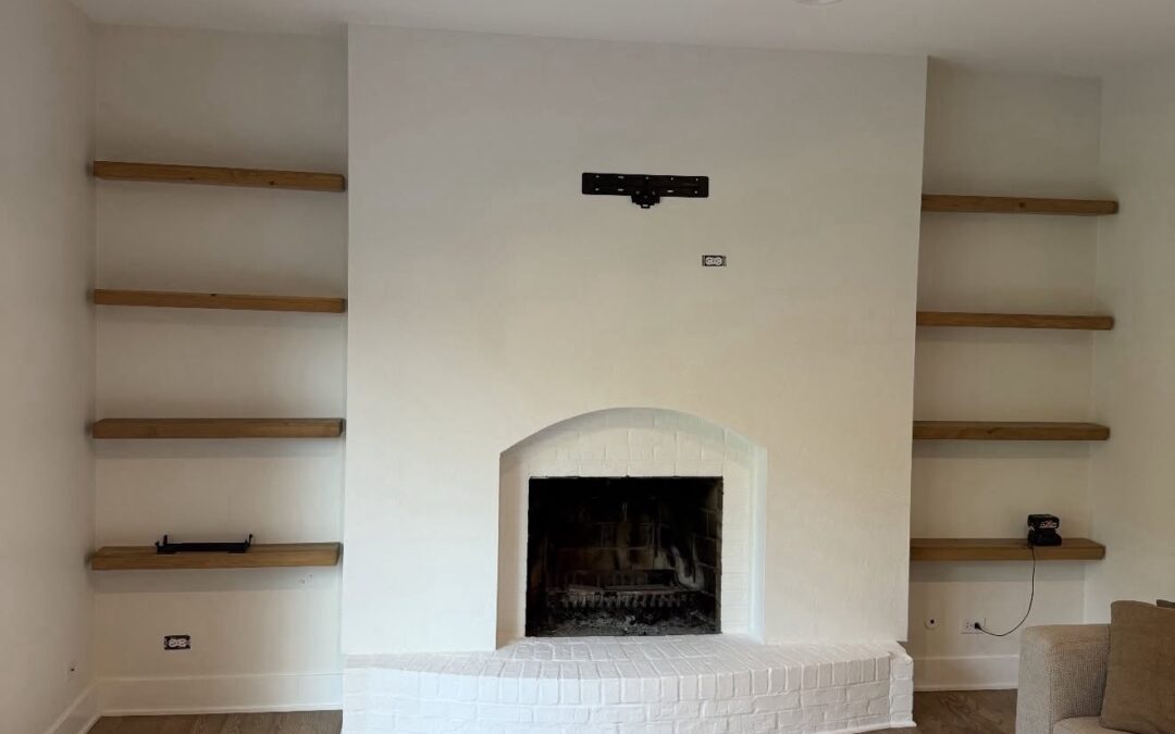 Fireplace Feature Wall Repair and Painting in Park Ridge, IL
