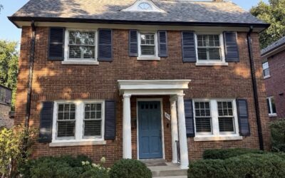 Shutter and Door Color Transformation on a Brick Colonial in Winnetka, IL